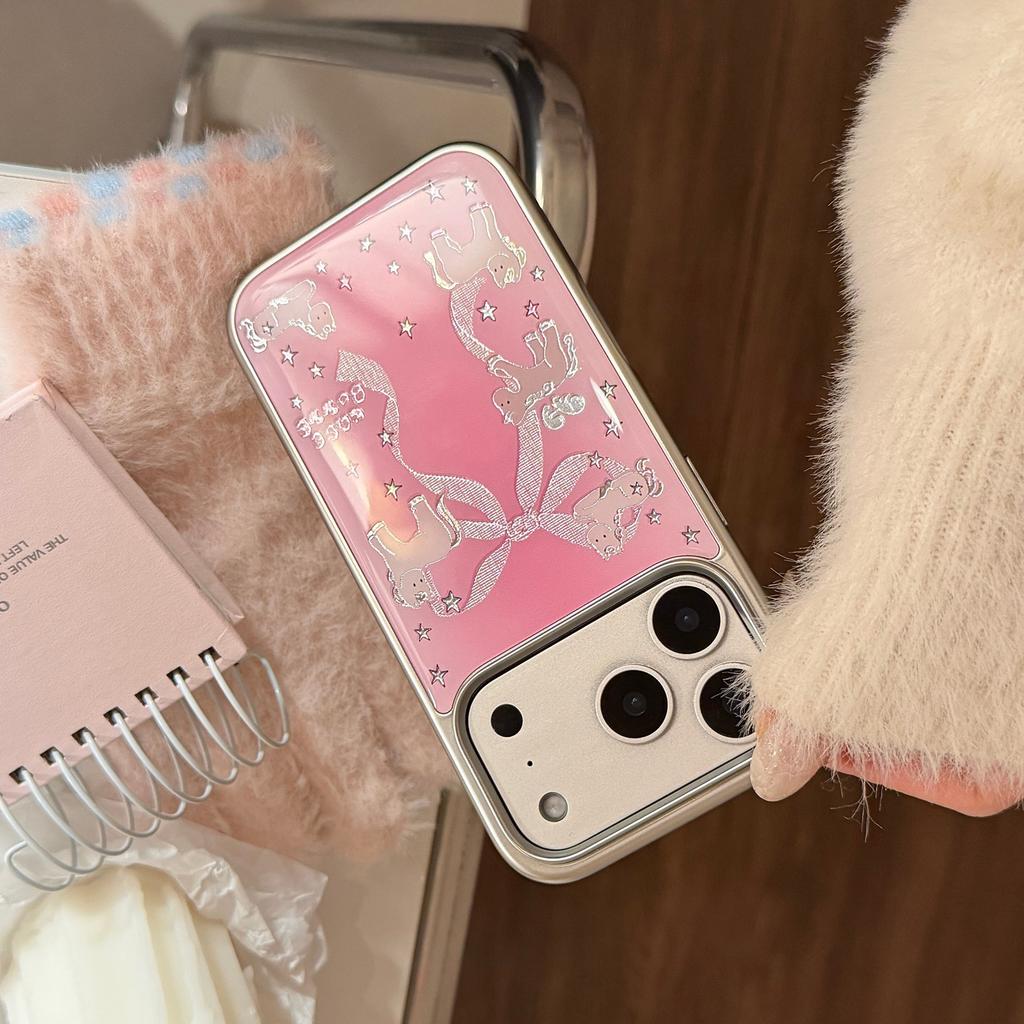 Gilt 17 Mobile Phone Case Iphone17promax Apple 16 Suitable for 14 Pink Bow Pony High-quality Mobile Phone Case