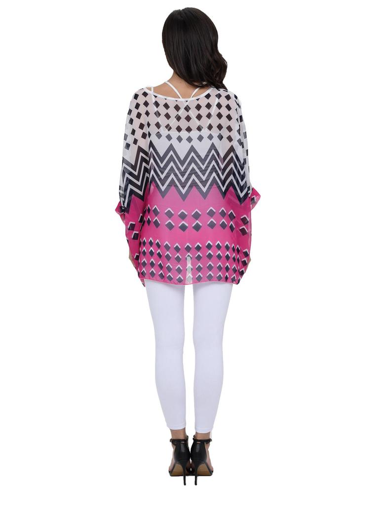 Women's Plus Size Bohemian Chiffon Beach Shirt with Sun Protection