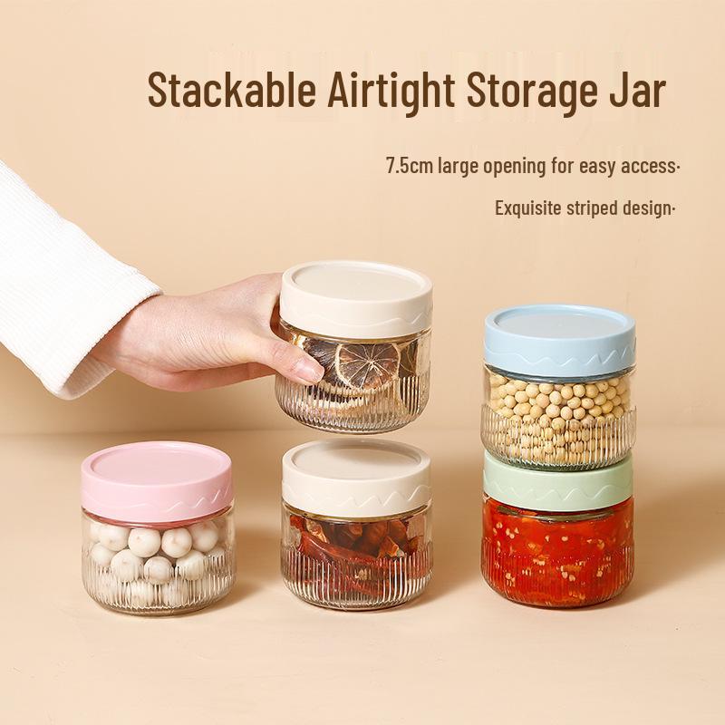 Sealed Glass Cereal Storage Jar for Kitchen