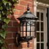 Solar Courtyard Lighting Vintage Wall Light, Motion Sensor Outdoor Sconce with Glass Powered Porch Light Shade, Waterproof Garden Lantern for