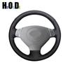 Black  Leather Hand-stitched Car Steering Wheel Cover For Chery Tiggo 2007 - 2009