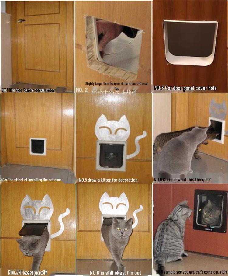 Pet Door for Cats and Dogs - Direction-Controlled Entry & Exit, Multi-Color Options, Ideal for Pet Houses