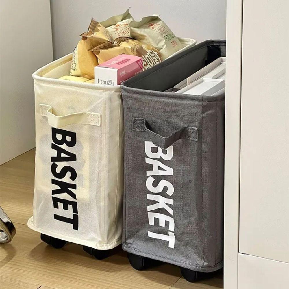 Wheeled Trolley Wheeled Clothes Basket Multifunctional Storage Basket  Storage Solution