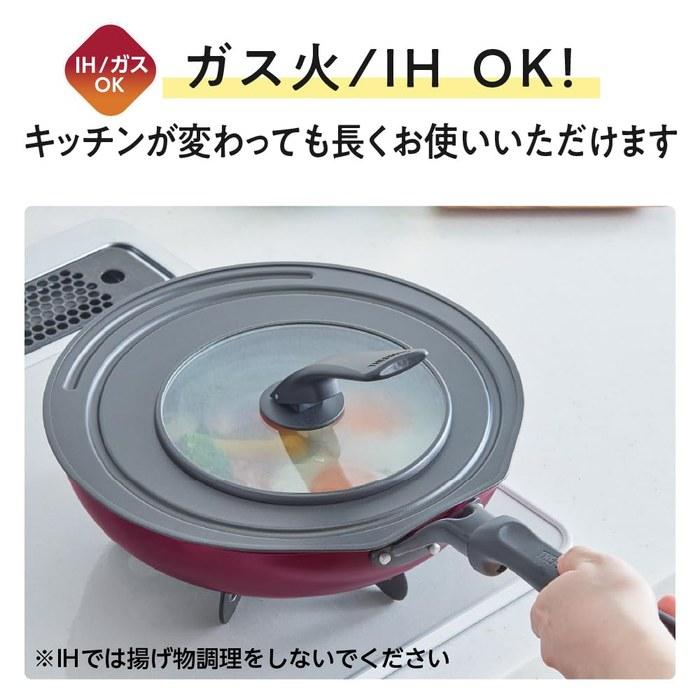 Thermos Durable Series Fry Pan 20cm Red, Gas & IH Compatible