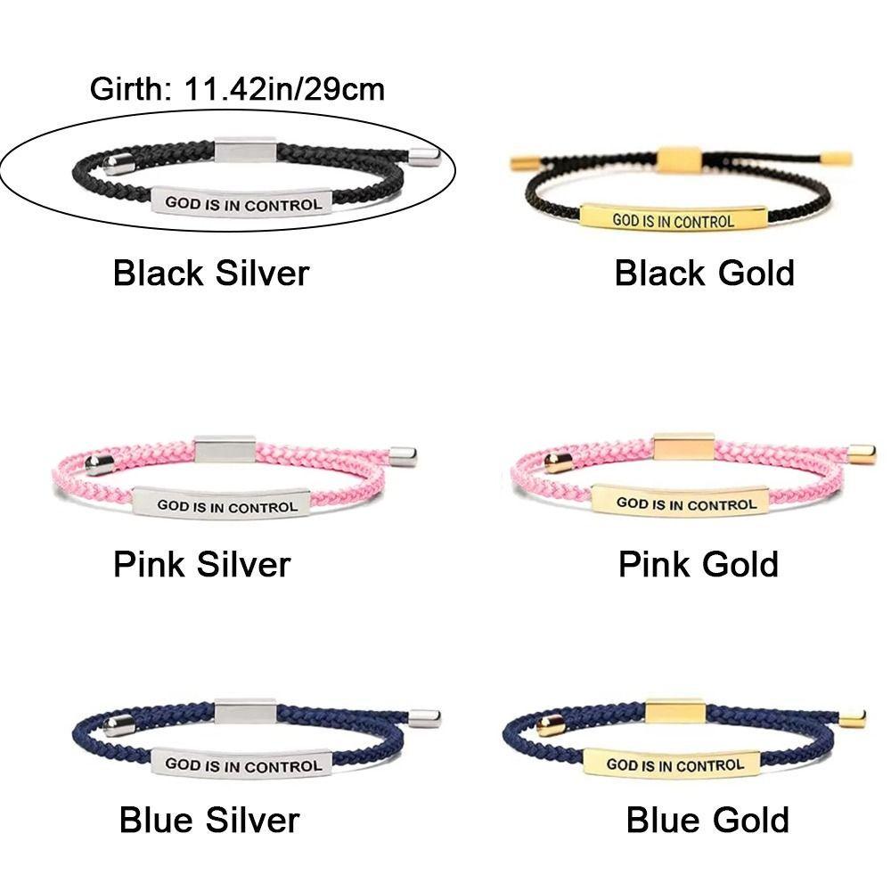 Stretchable Engraved Letter Bracelert Rope Inspirational Bracelets Birthday Gifts