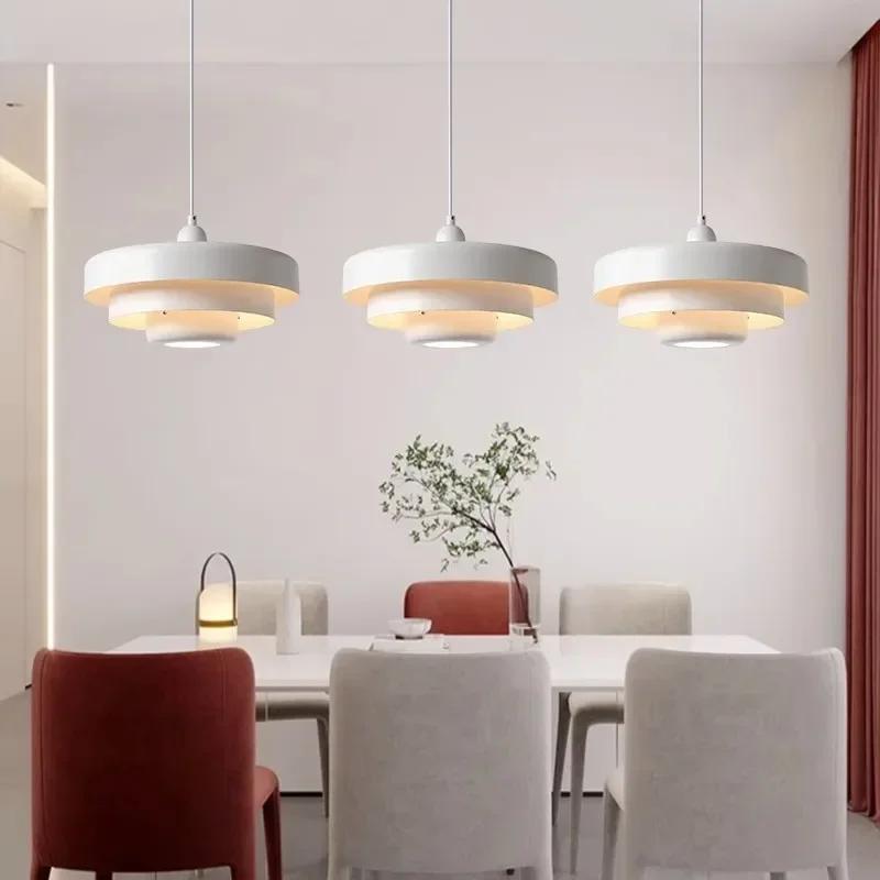 Minmalist Colorful Metal Pendant Chandelier Light Yellow Pink Orange Dining Room Bar Foyer Bedroom Hanging Pendant Lamp E27 Bulb