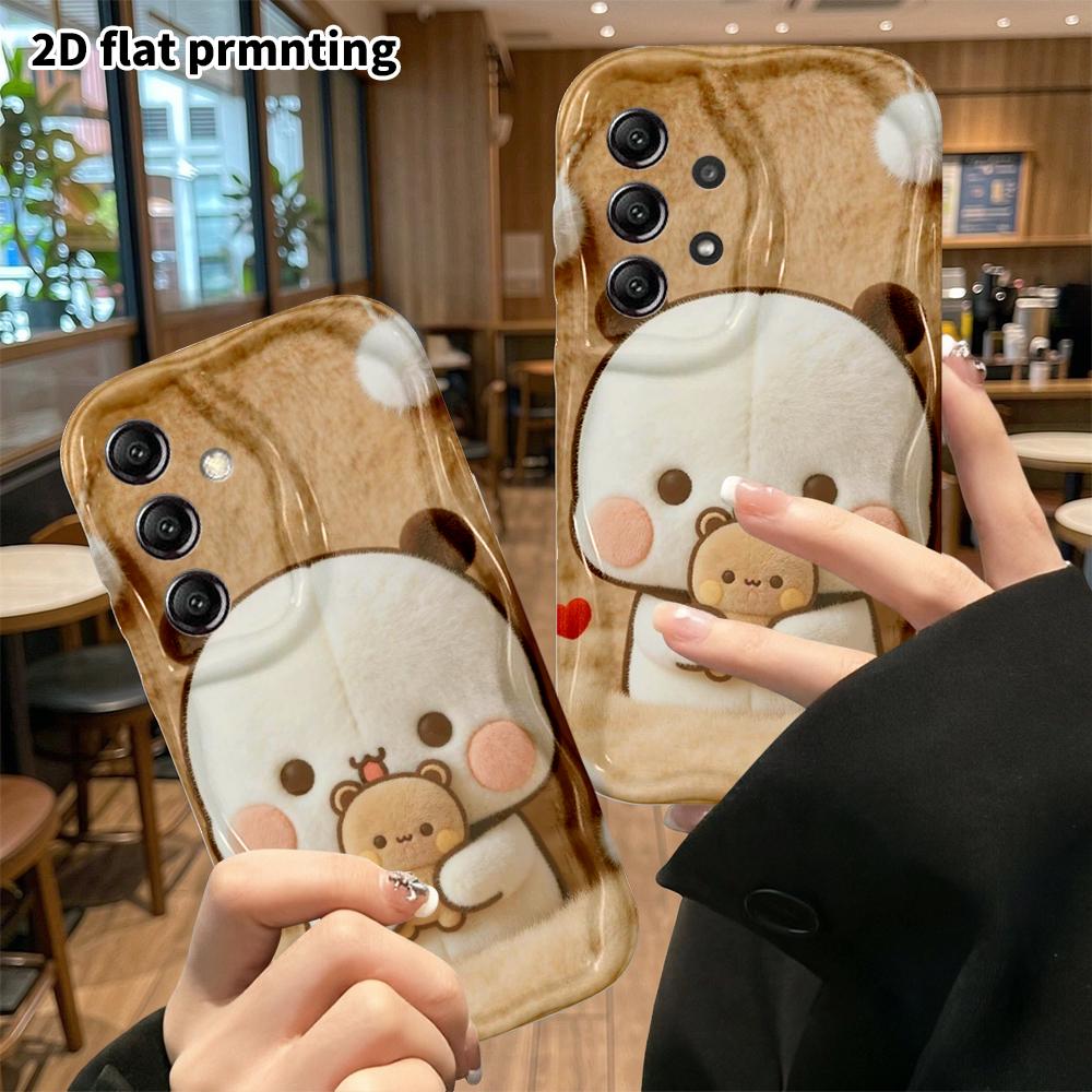 Phone Case: 2D Flat Samsung Galaxy A34 A35 S20 S22 S21 FE Plus Ultra Protective Case, Holding a Teddy Bear, Christmas and Halloween Gift