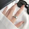 Stylish And Sleek Pure Silver Adjustable Ring Thick Band Geometric Design For Look Trendy