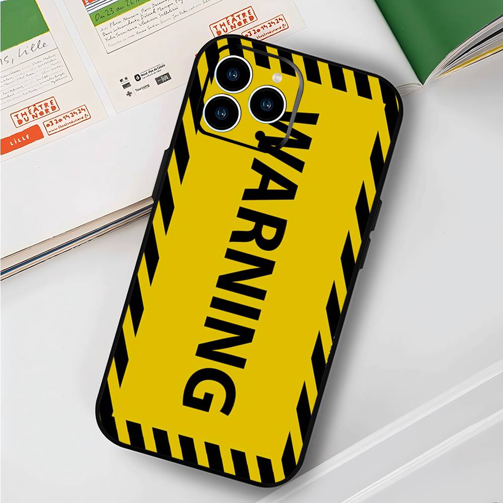 yellow warning For Iphone 17 Air 16 Pro Max 15 14 13 Full Cover Anti-Shock  MagSafe Cover