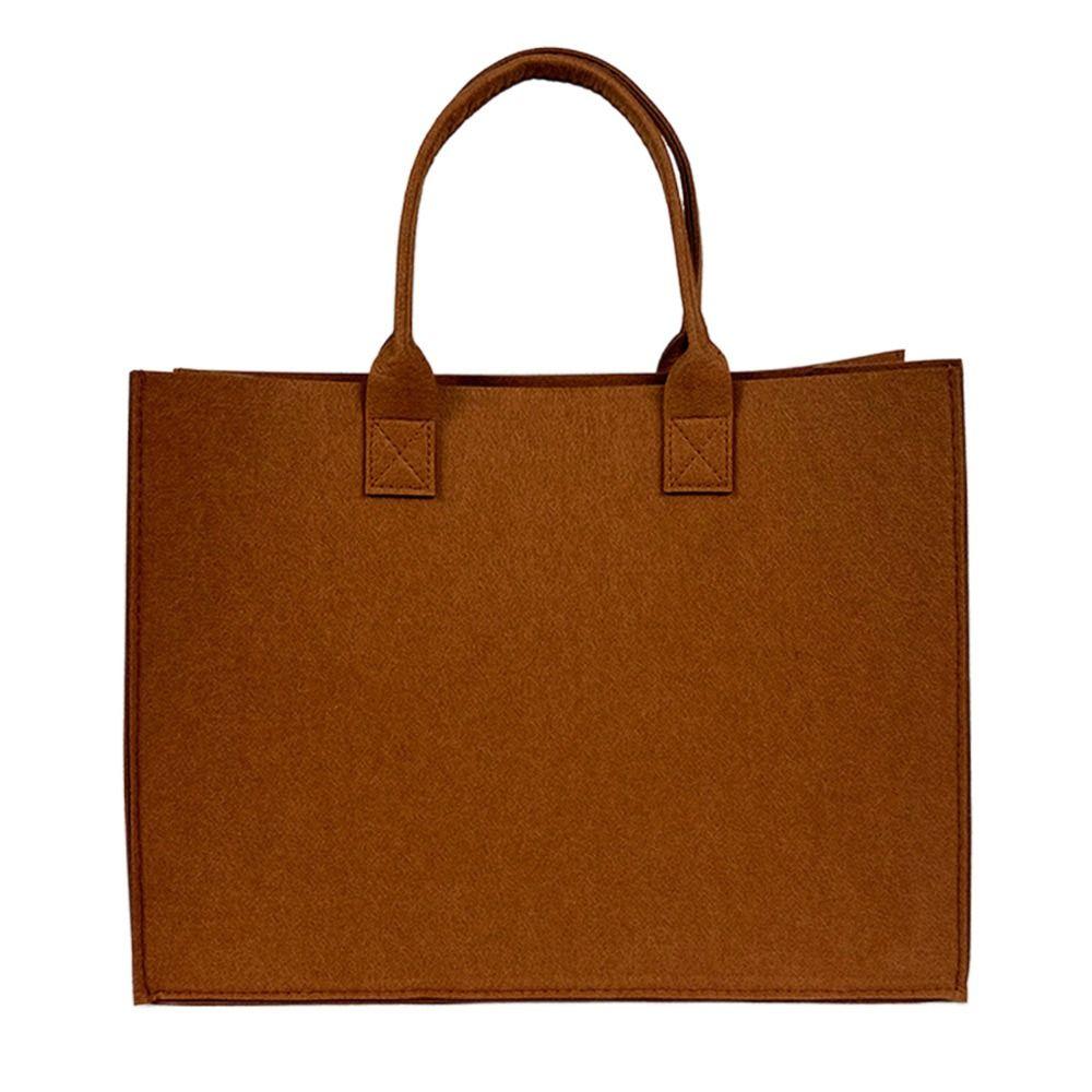Large Capacity Felt Shoulder Bag Messenger Bag Fashion Solid Color Handbag Simple Tote Bag Shopping Bag for Woman Girls