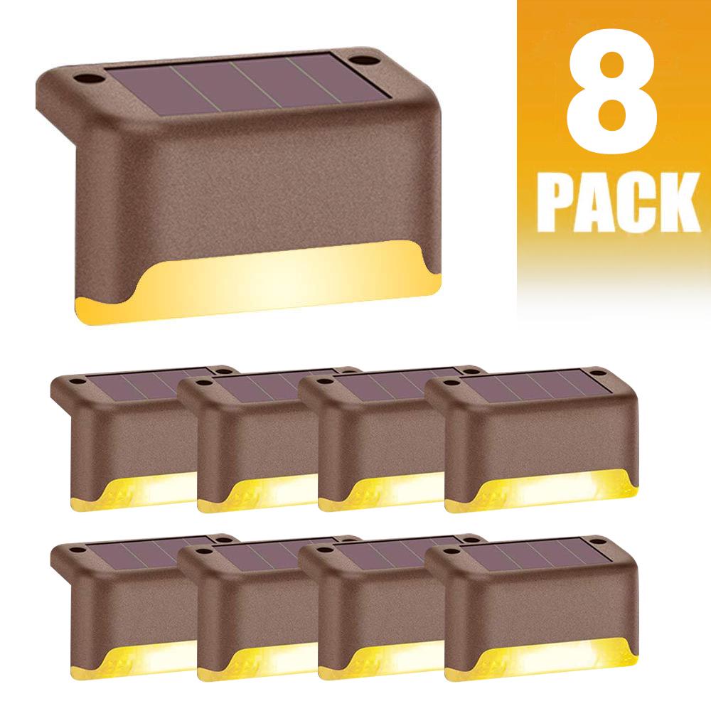 8/16pcs LED Solar Deck Light Solar Step Lights Outdoor Waterproof Lamp for Stairs Pathway Patio Yard