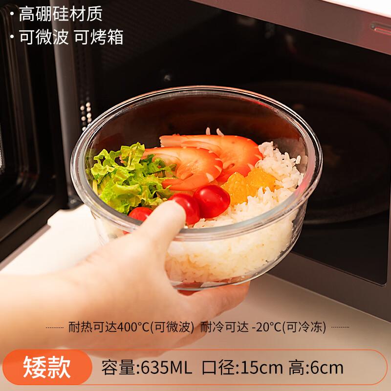 Flavinmci Heat-Resistant Round Glass Bowl