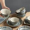 Japanese Style Ceramic Rice Bowl Set Noodle Bowl Household Lunch Rice Milk Oats Vegetable Fruit Breakfast Bowls Plate Tableware