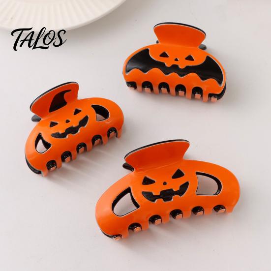 Durable Hair Claw Halloween Themed Claw, Hollow Pumpkin Design Clip, Strong Clip Grip Shower Back Head for Party Daily Wear