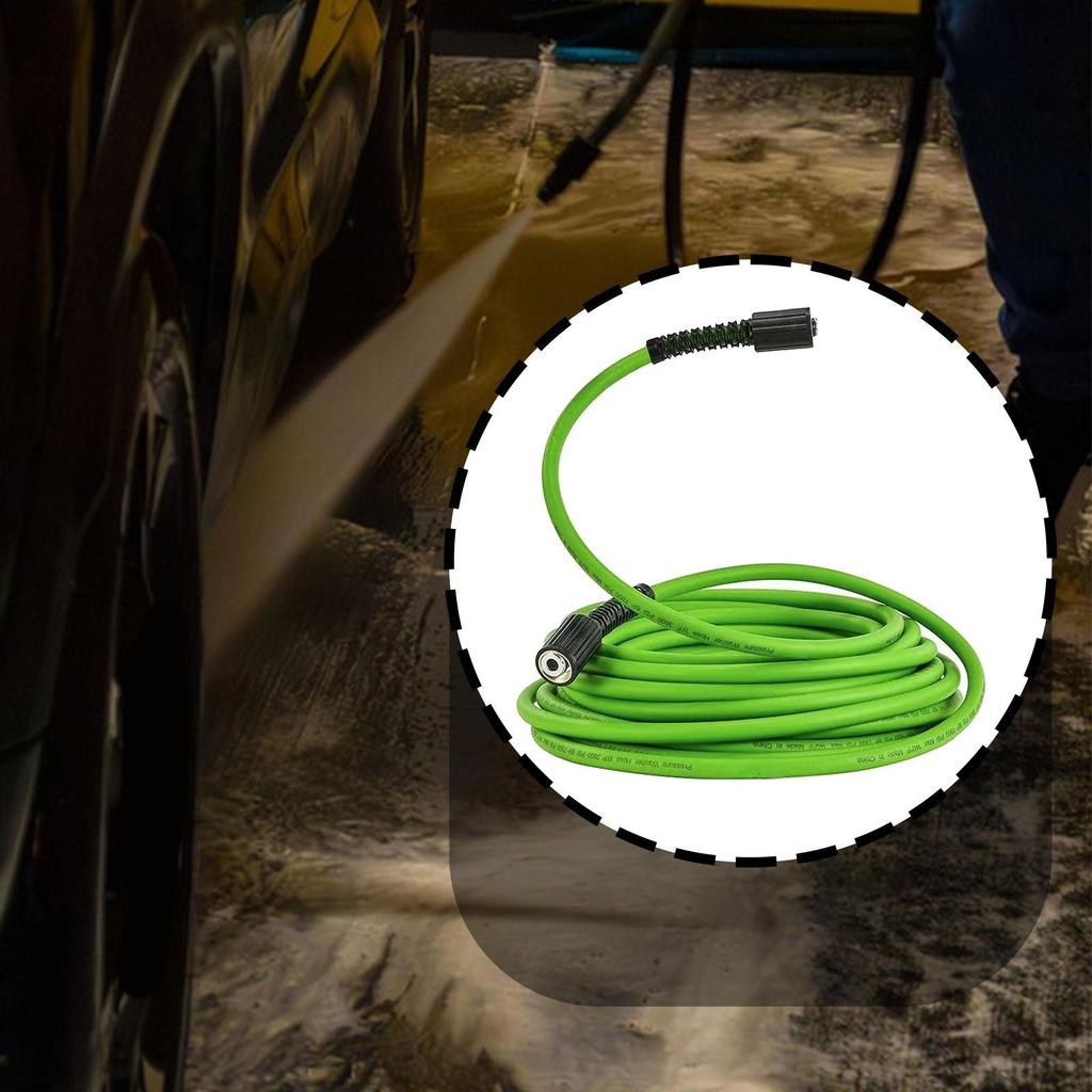 PVC prodlužovací hadice pro tlakové myčky, vodotěsná, pro příjezdové cesty a mytí aut, zelená, 3300 PSI