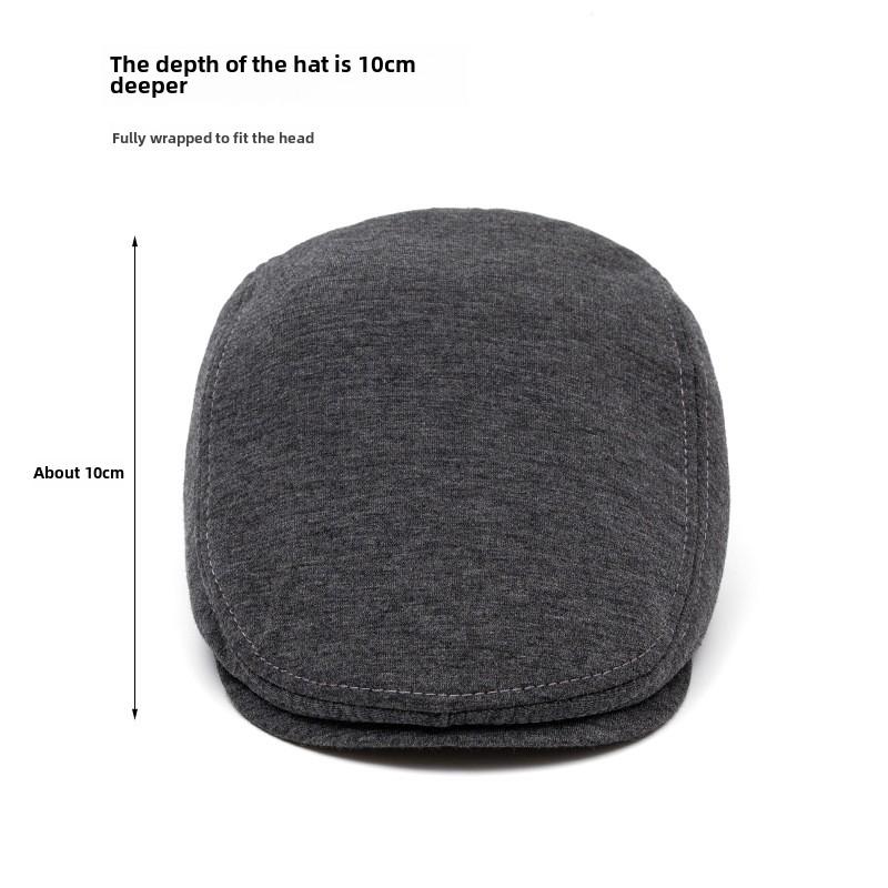 Boina masculina de outono e inverno de lã de aba leve, quente, chapéu para frente, boina britânica de topo mole, chapéu newsboy