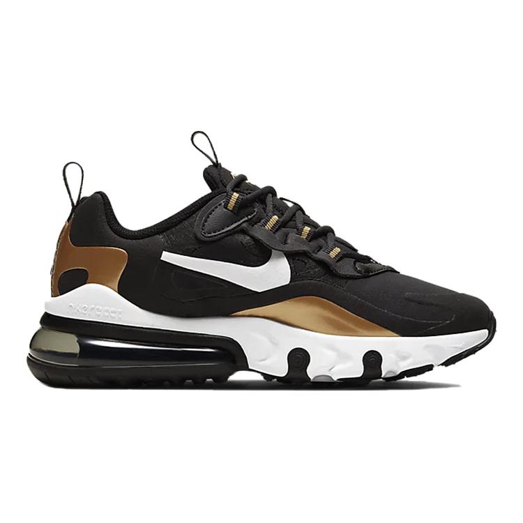 New Nike Air Max 270 React Metallic Gold GS BQ0103-005