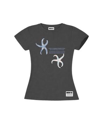 Ssobi Ch2Ch Semi-Crop Short Sleeve T-Shirt [Charcoal]