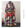 Round Neck Loose Plus Size Literary Plus Long Sleeve Dress