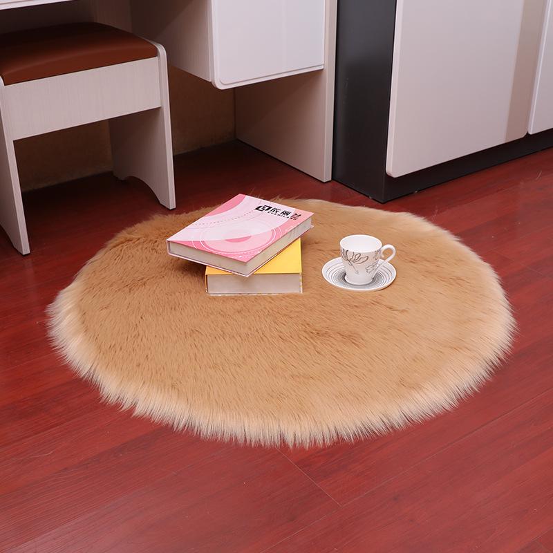 Plush Round Imitation Wool Carpet Floor Mats Foot Mats Household Indoor Full Floor Decorative Carpet