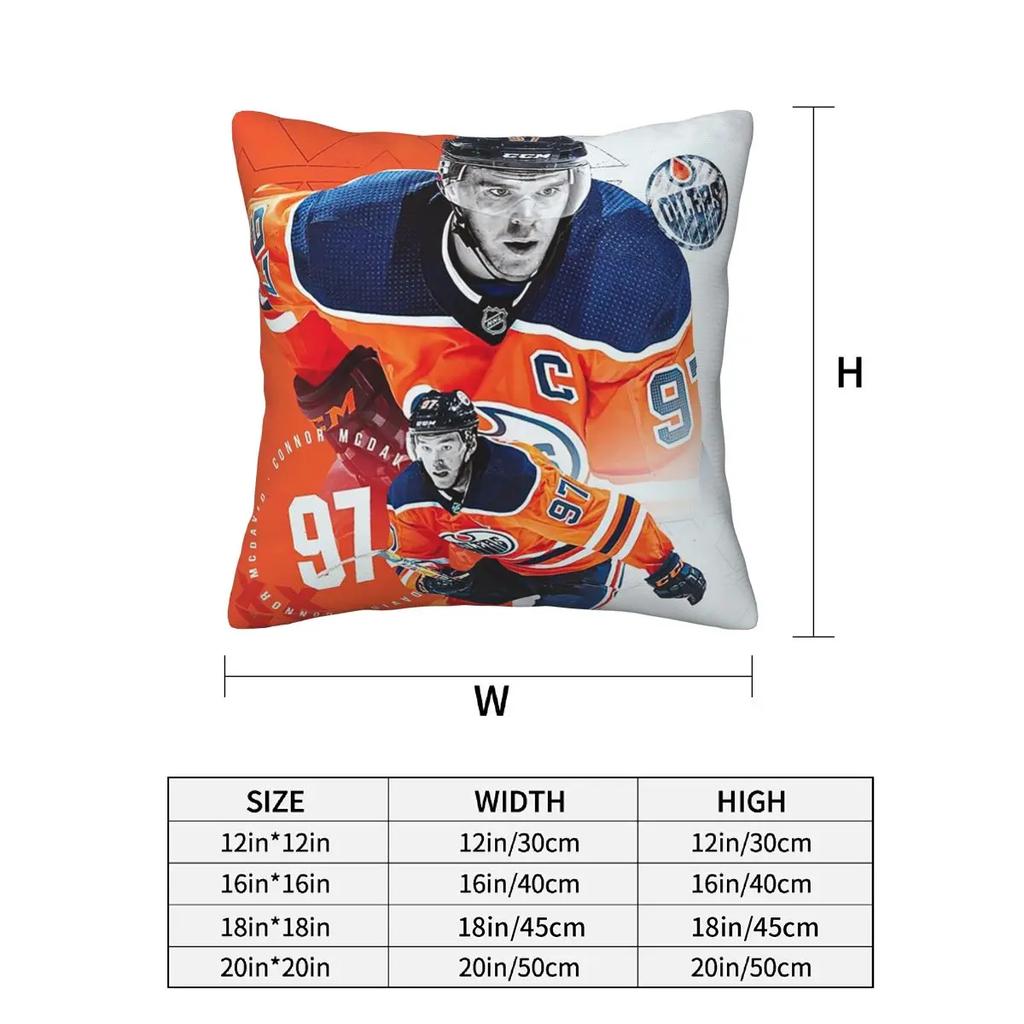 Connor Mcdavid 2 Pcs Square Pillowcase Pillow Cover Cushion Zip Decorative Comfort Throw Pillow For Home Car