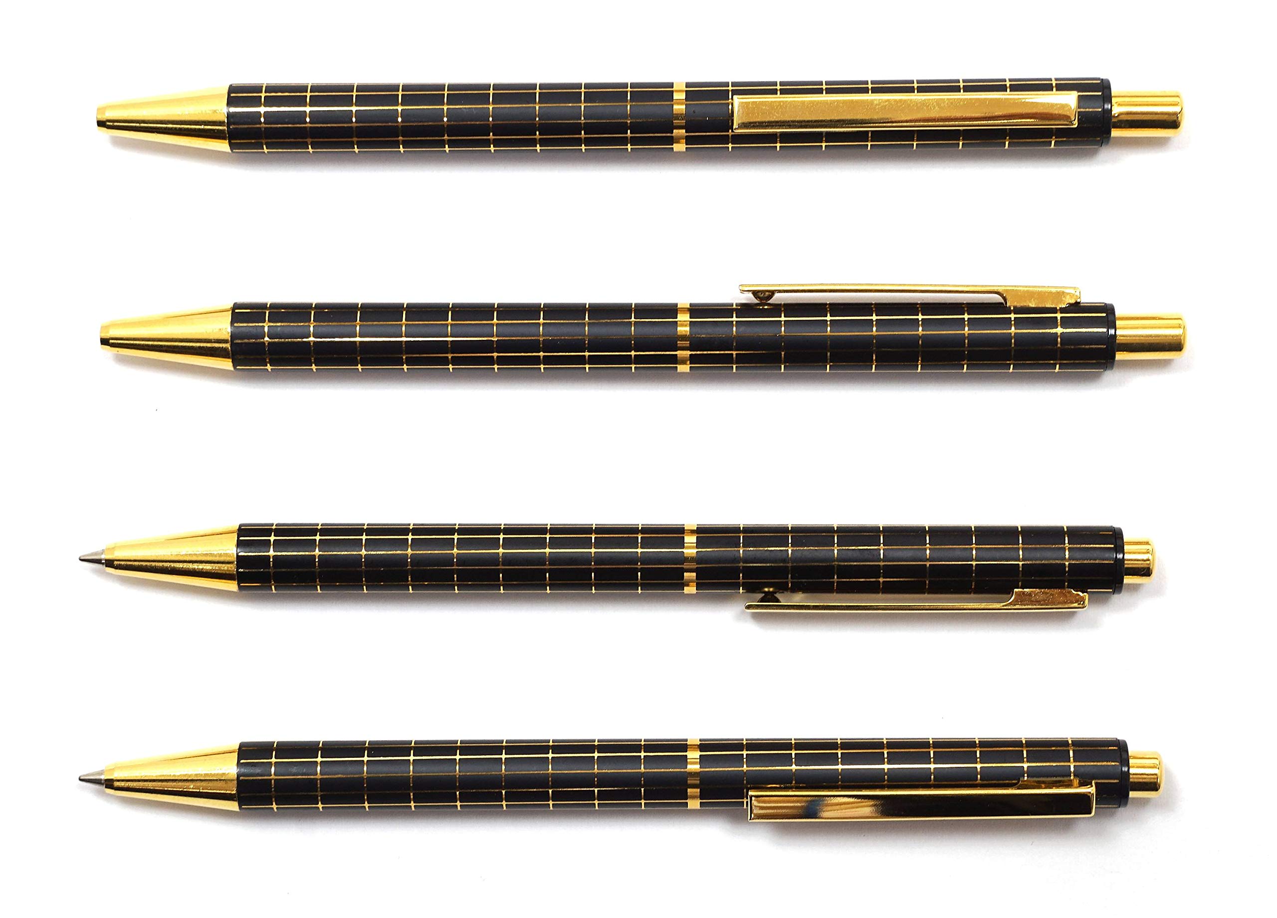 

Made in Standard Size Metal Straight Knock Double Anodized Black Grid Ballpoint Japan, Pen, 2-Pack, Black, T22-P6-NQ25KB-2B чёрный