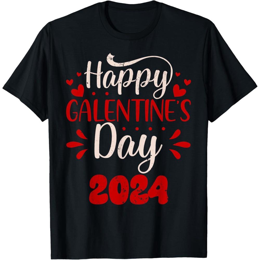 Galentine s Day Squad Gang Valentine 2024 Galentine s Day Cotton Men T Shirt XL чёрный