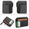 Mini Credit Card Wallet Id Card Holder Men's Small Wallet Thin Sleeve Zipper Short Coin Wallet