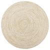 vidaXL Hand-knotted Jute Rug White and Natural 90 Cm