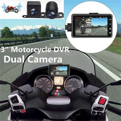 1Pc 3" LCD 140° Wide Angle Motorcycle DVR Waterproof Dual Camera Video Recorder