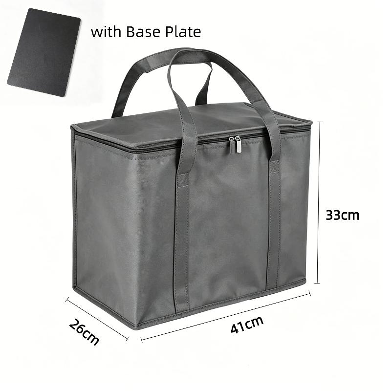 Thermal Insulated Food Delivery Bag Tear Resistant Aluminum Foil Lining Reusable Zipper for Commercial Food Delivery Service