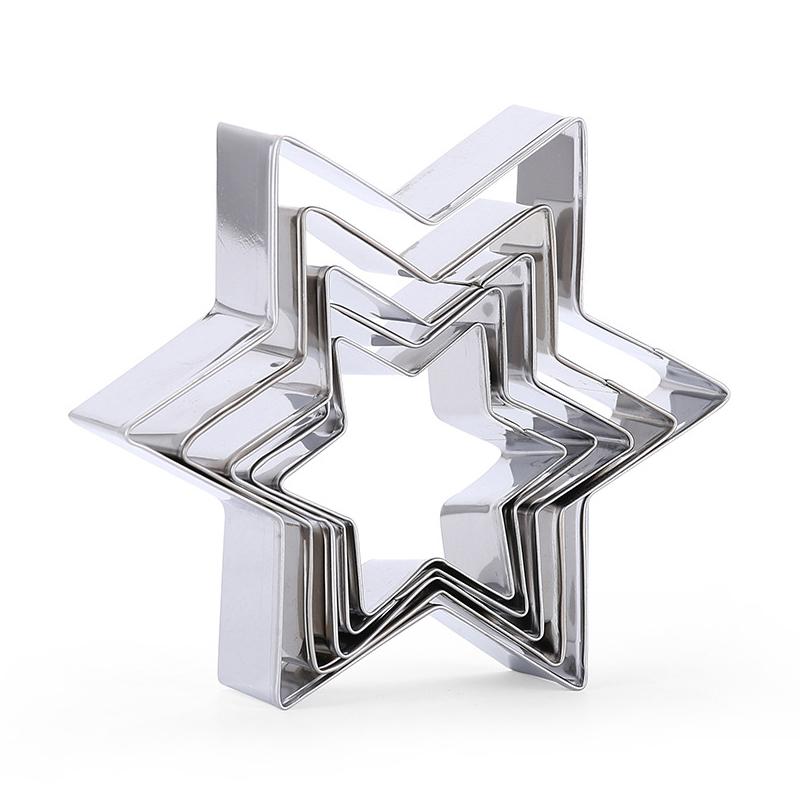 5Pcs Stainless Steel Cookie Cutter Star Shape Biscuit Mould Dough Pastry Cake Cookie Fondant Baking Mold Cookie Decoration Tool