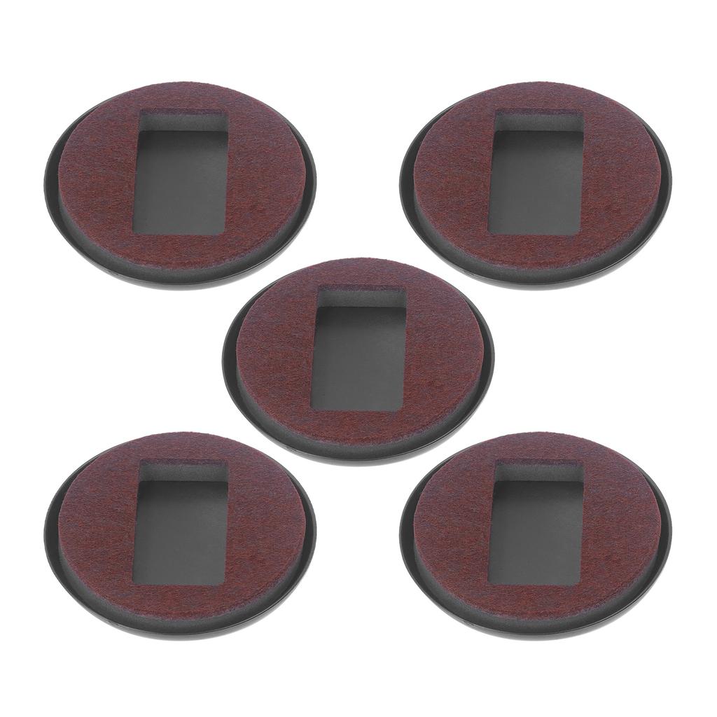 5Pcs Felt Caster Cups Bottom Furniture Pads for Hardwood Floors Sliders Prevent Scratches Brown