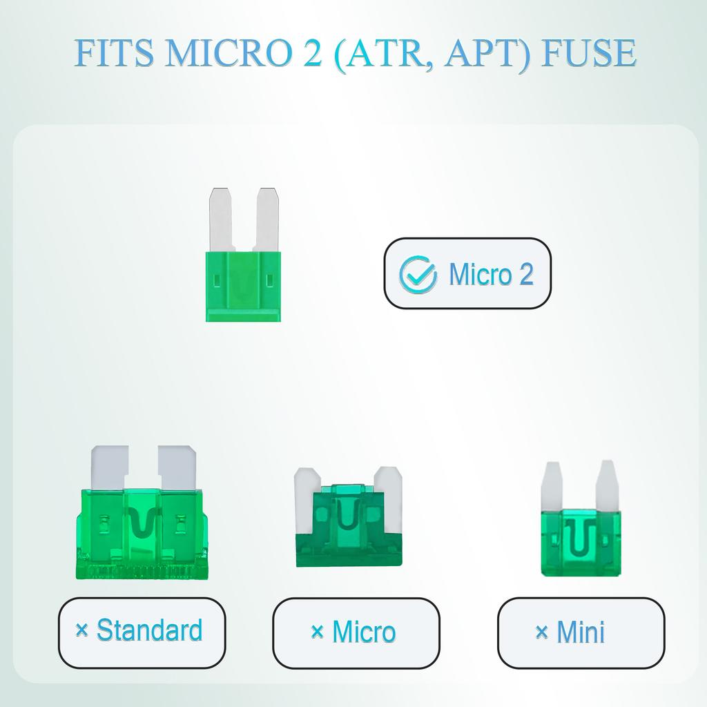 100Pcs Micro2 Blade Fuses Assortment Kit (5A 7.5A 10A 15A 20A 25A 30A)– ATR/APT Type 32V Automotive Car Fuse for Truck SUV Boat Fuses4