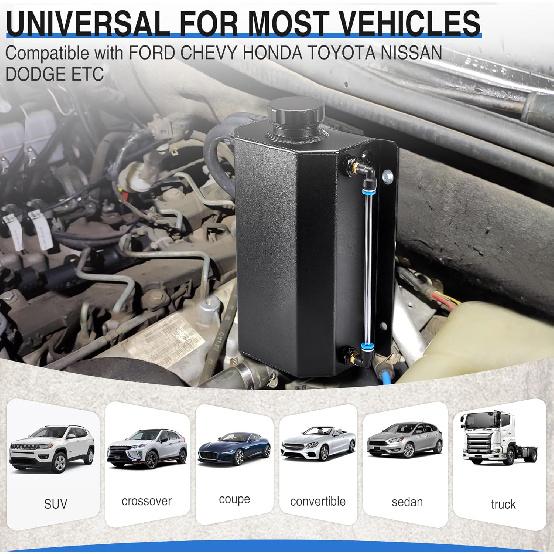 Universal Coolant Overflow Tank,Aluminum Radiator Overflow Tank,Coolant Reservoir Tank,Coolant Radiator Tank,Expansion Tank Recovery Water Tank