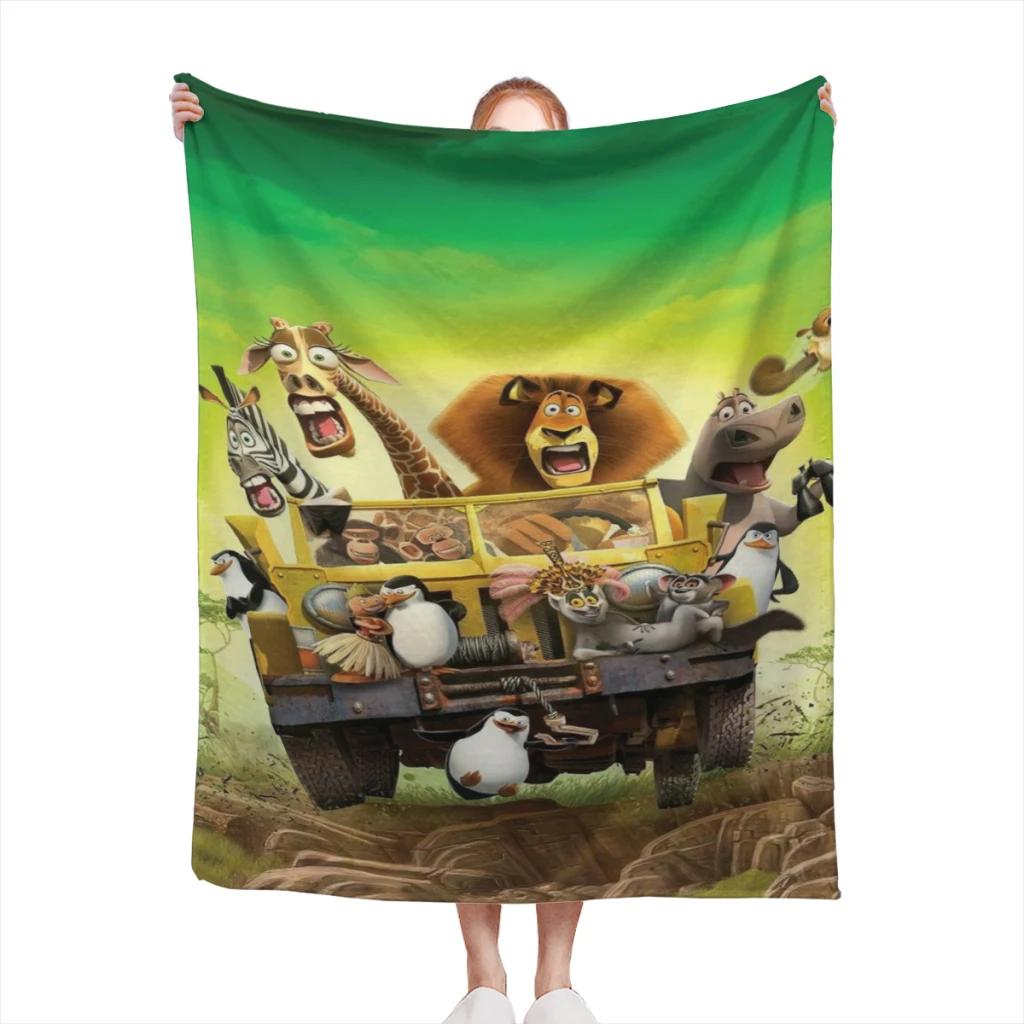 Shunika Chen Unisex Madagascar Comfortable Flanne Blanket Fluffy Soft Bedroom Decor Sofa Blankets Comforter Home And Decoration