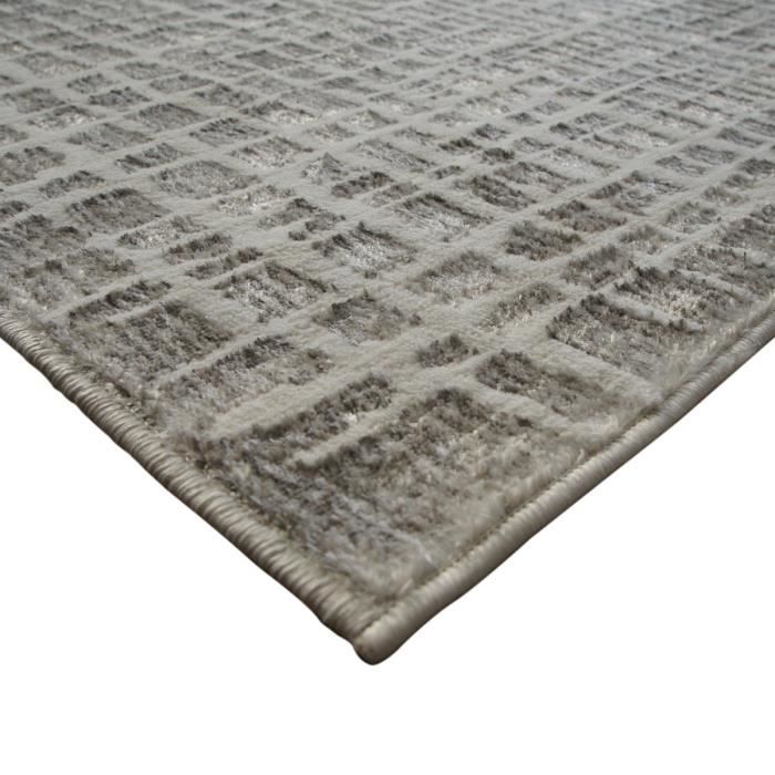 Tapis moderne à motifs carrés beige ivoire 120x170