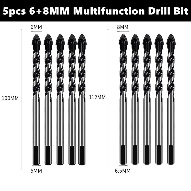 3-12mm Multifunctional Triangle Drill Bit Diamond Drill Set Ceramic Tile Concrete Brick Wood Glass Punching Hole Saw Metal Drill