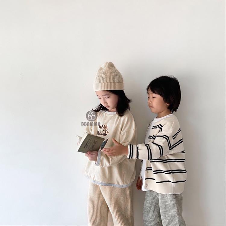 Autumn Floral Children's Round Neck Tops - Boys' & Girls' Plant Print T-shirts and Sweatshirts