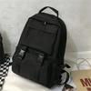 Einfache Rucksäcke Große Kapazität Reisetasche Uni Solide Harajuku Studenten-Schulrucksack Rucksack Unisex Langlebiger Rucksack mit Schnallenriemen