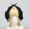 Original Lolita Feather Black And White Two-Color Embroidery Opposite Edge Clip Angel Wings Lolita Accessories Demon Wings