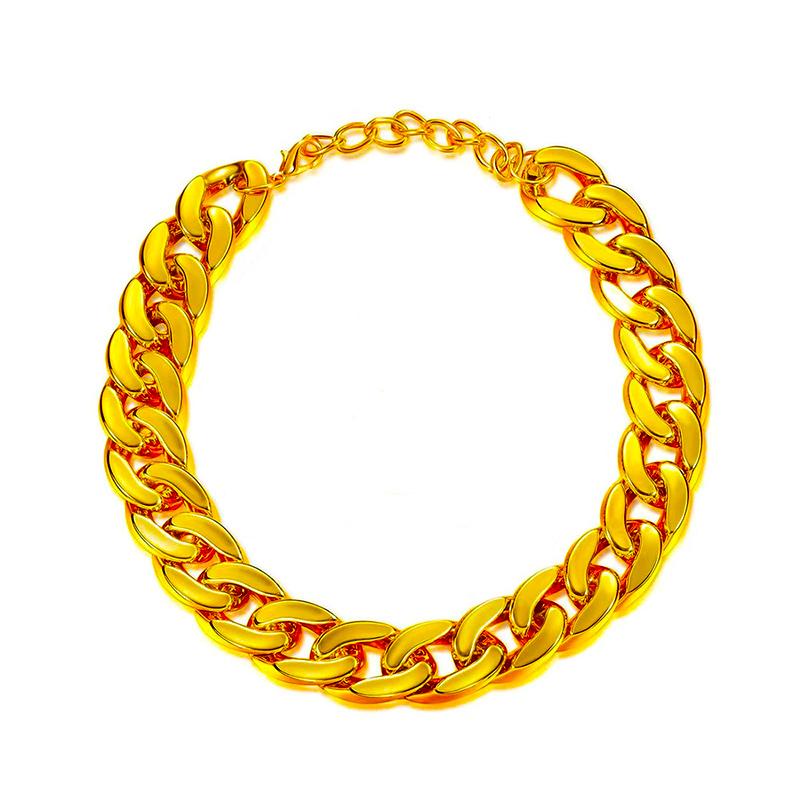 

Gold Necklace Chain for Dogs ABS Plastic Dog Collar Puppy Cosplay Choker for Dogs Lightweight Punk Pet Jewelry Accessories S 20-27cm золотой