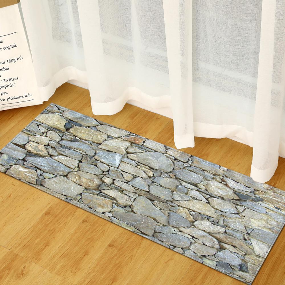 Colored Stone Bathroom Absorbent Non-Slip Floor Mat Kitchen Strip Bedroom Door Mat Living Room Carpet