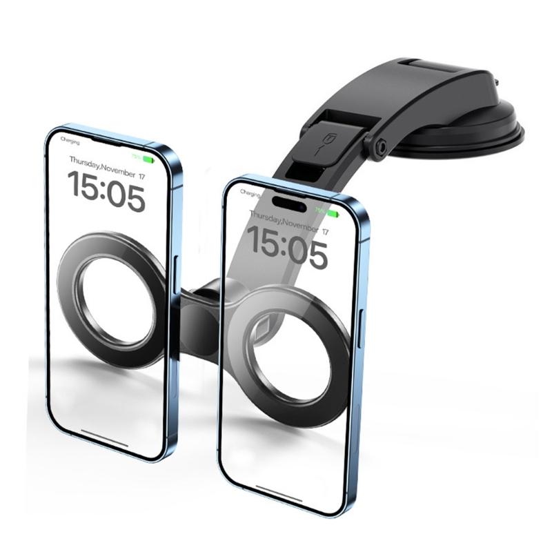 Strong Magnetic Car Phone Holder Double Mount Antislip Grip Vehicle Mount for Most Phones ABS Construction