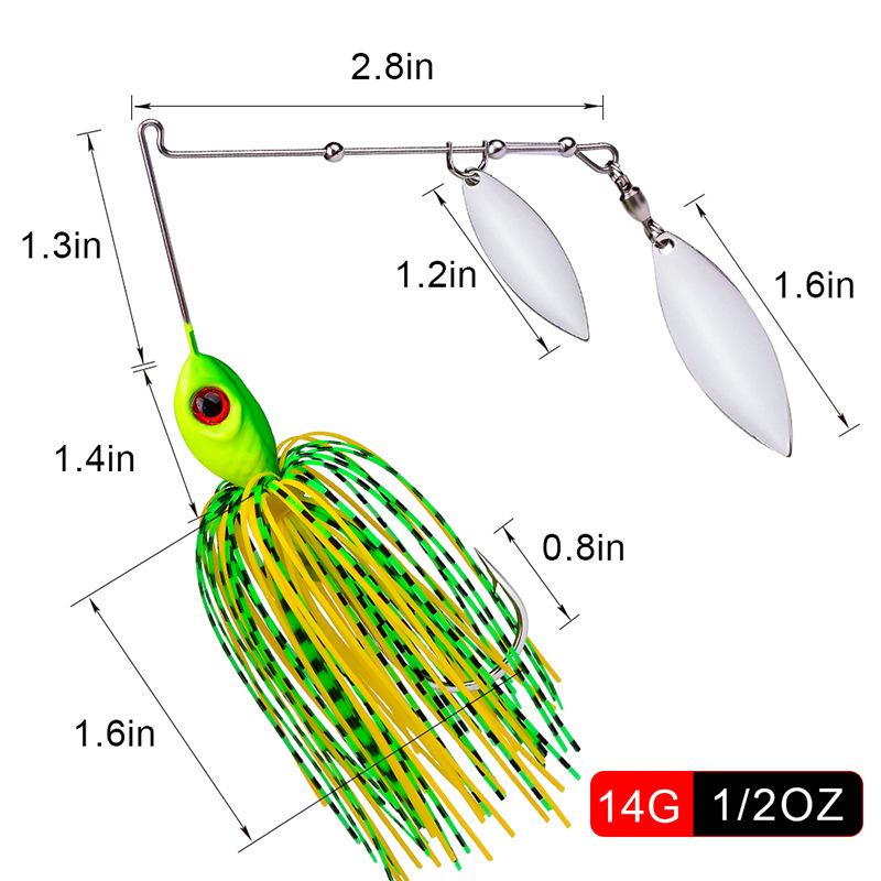 Bearded Lure Bait 10g 14g Lead Block Tassel Sequin Anti Hanging Bottom Lure Bait Bionic Bait