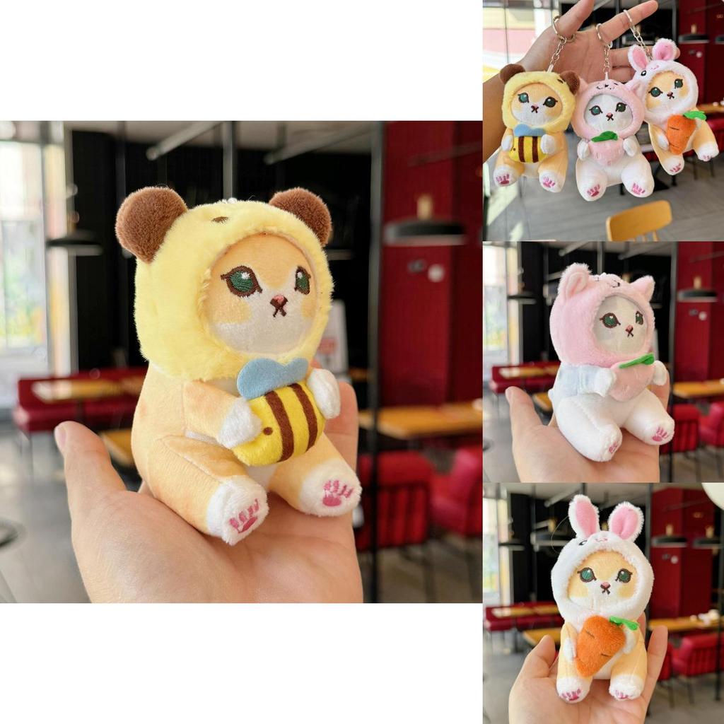 Mofusand Shark Cat Plush Keychain With Keyring For Bag Decor And Collectors Gift