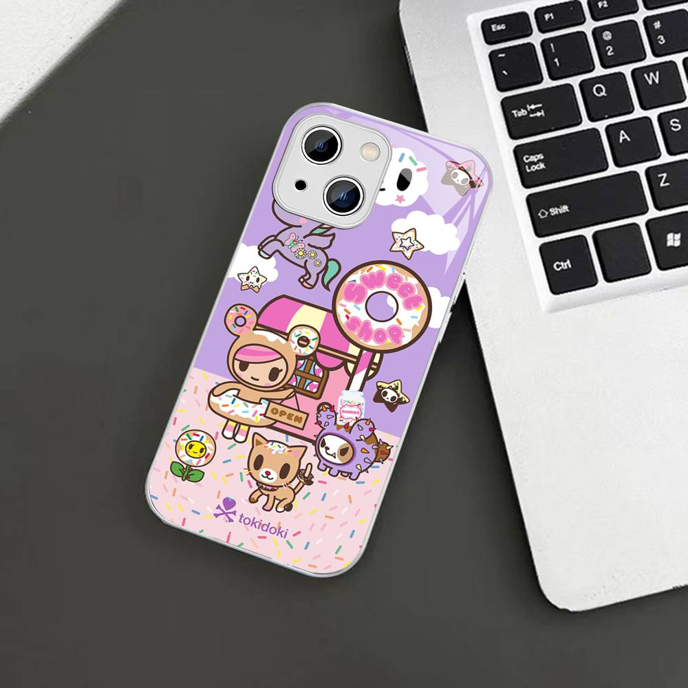 

Japan Tokidoki Anime For IPhone 14 13 12 Mini 11 Pro XS Max X XR 14 Plus Tempered Glass Cover iphone 11