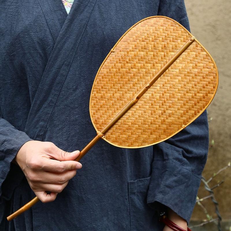 Handcrafts Bamboos Woven Fan Lightweight Cooling Fan for Summer Cooling Paddles and Weddings Parties Home Decors Gift