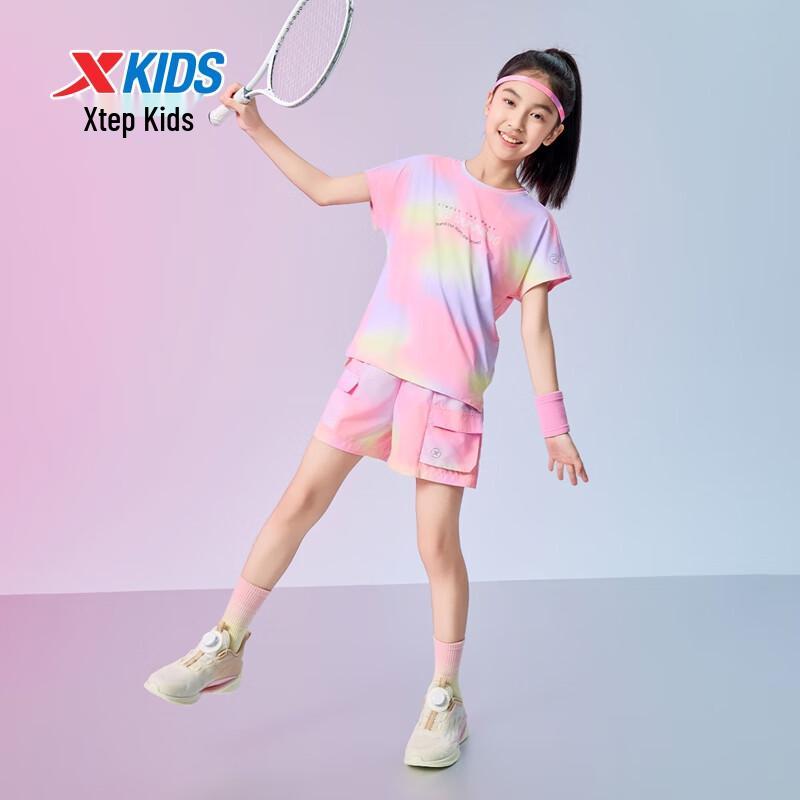 Xtep Girls' Quick-Dry Elastic Woven Capri Pants