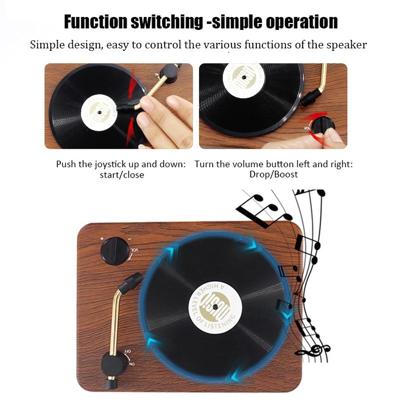 Retro FM Radio Portable Radio Receiver Bluetooth 5.0 Speaker Vintage Record Player Music MP3 Support Hands-free TF Card/AUX Play